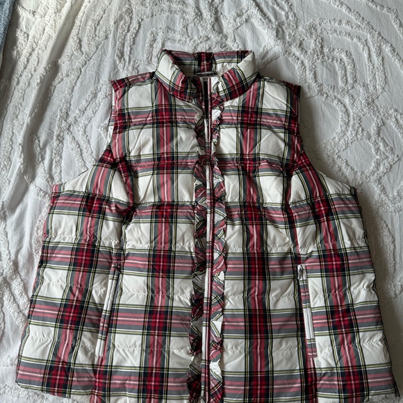 NEW WITH TAGS Talbots Stewart Puffer Plaid Vest Jacket Red White Plus Size 3XL - Picture 4 of 10